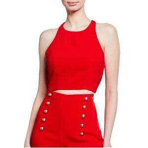 Likely Eloise crop top in Scarlett scoop neck zips up the back sexy fun size 2